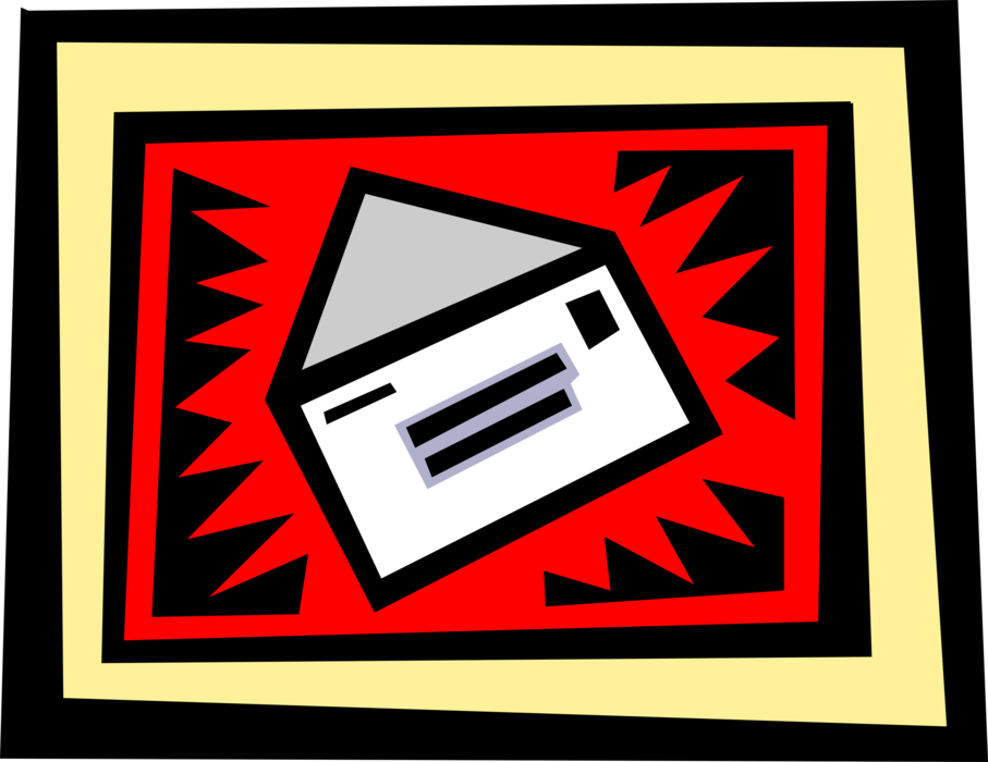 Vector Illustration of Post Office Mail or Postal Airmail Envelope, Letters, Postcards, and Parcels