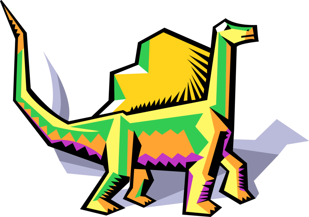 Vector Illustration of Prehistoric Dinosaur Dominated through Jurassic and Cretaceous Periods