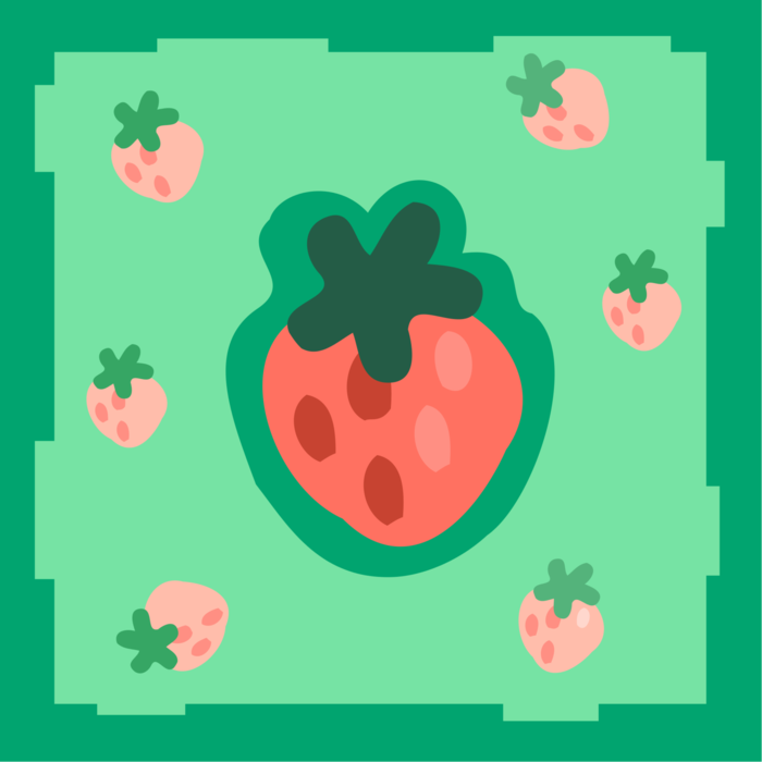 Vector Illustration of Garden Strawberry Edible Fruit