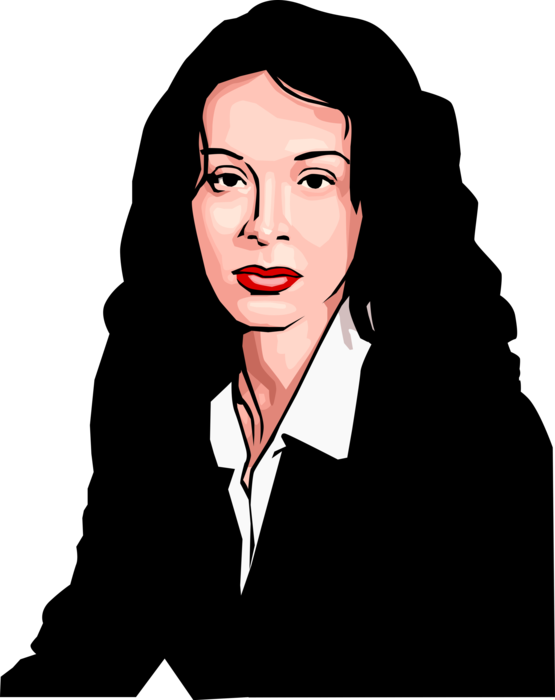 Vector Illustration of Businesswoman with Uncertainty Isn't So Sure About Things