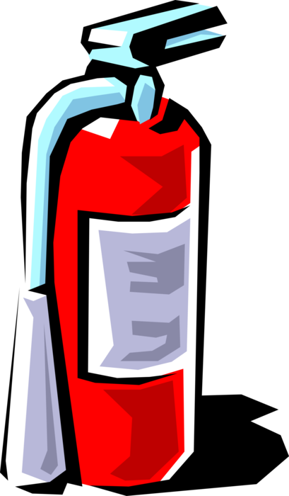 Vector Illustration of Handheld Cylindrical Fire Extinguisher used to Extinguish or Control Small Fires