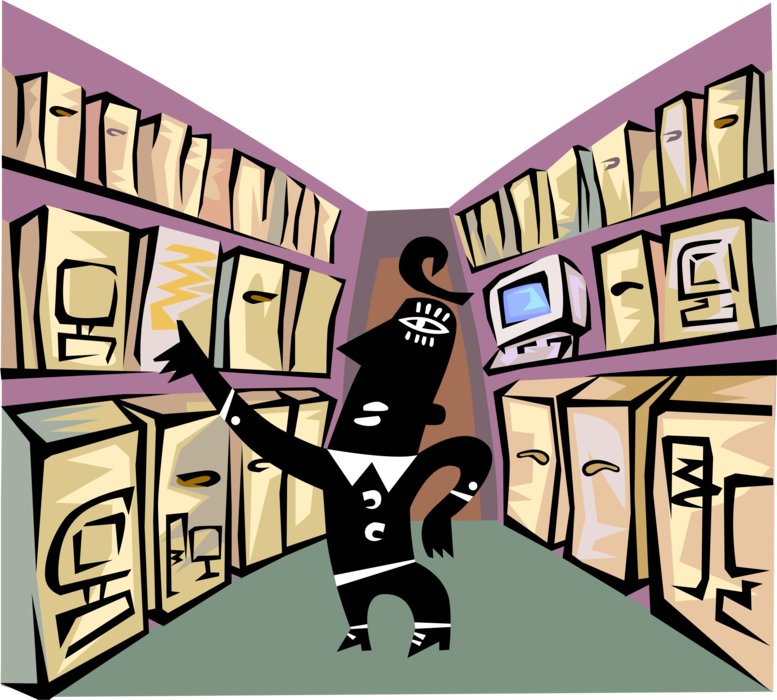 Vector Illustration of Retail Electronics Sales Person in Showroom