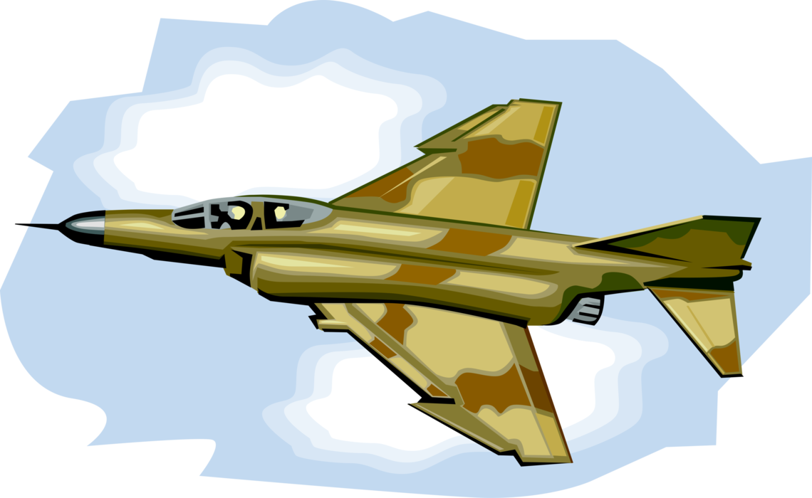Vector Illustration of United States Navy McDonnell Douglas F-4 Phantom II Fighter-Bomber 