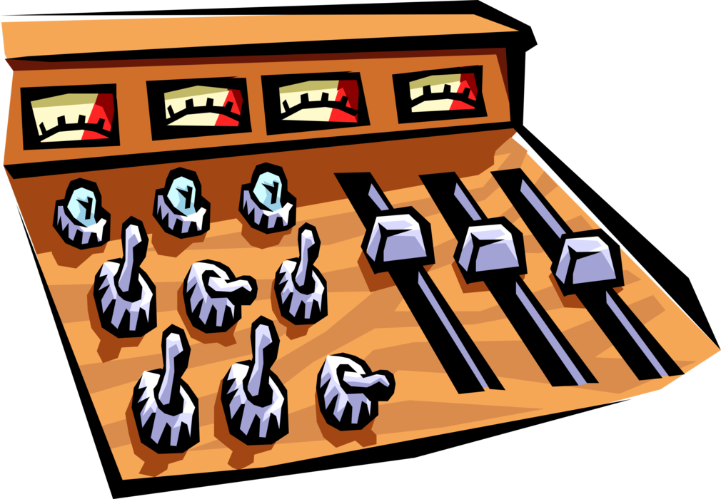 Vector Illustration of Recording Studio Mixing Board