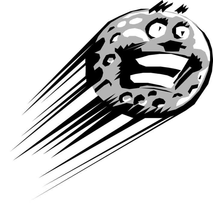 Vector Illustration of Anthropomorphic Golf Ball in Flight