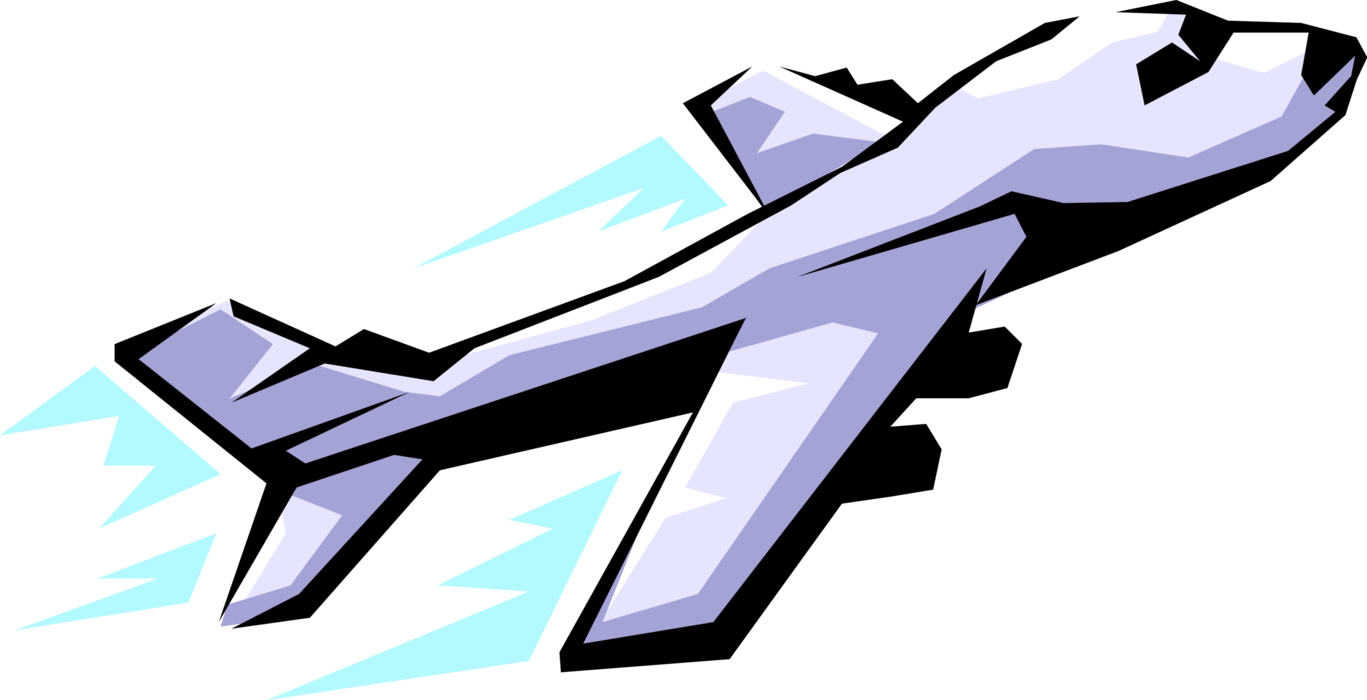 Vector Illustration of Commercial Airplane Passenger Jet Aircraft Takes Off