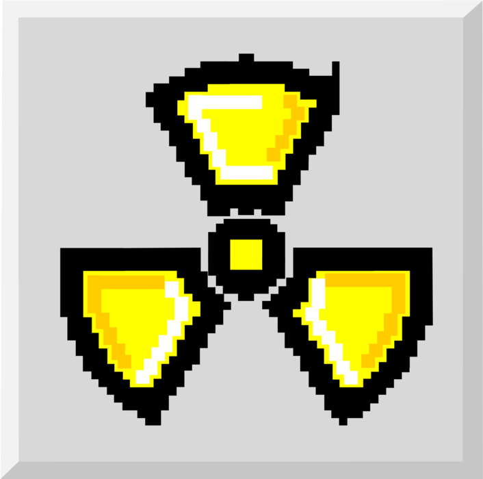 Vector Illustration of Pixelated Bitmap Radiation Symbol