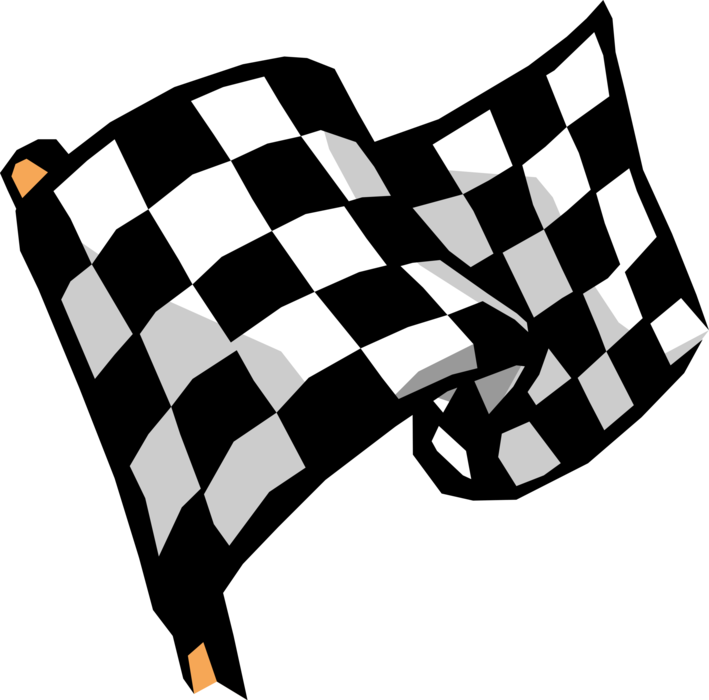 Vector Illustration of Checkered or Chequered Flag used on Race Circuit at Start and Finish