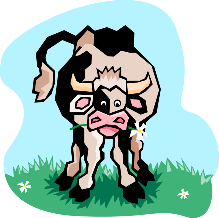 Vector Illustration of Farm Agriculture Livestock Animal Dairy Cow
