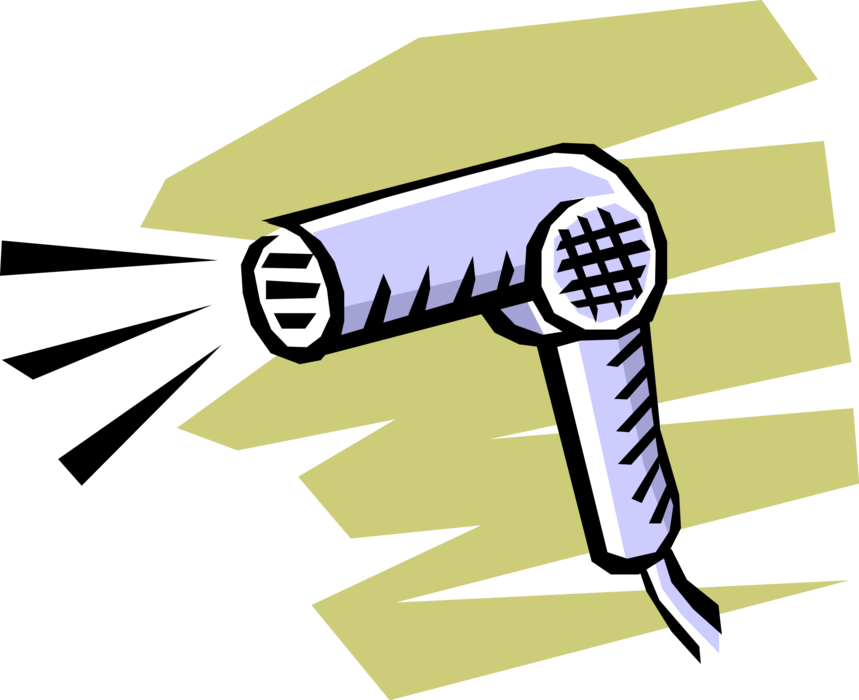 Vector Illustration of Portable Electric Hair Dryer or Blow Dryer 