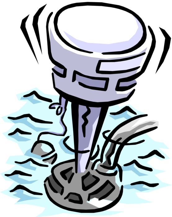 Vector Illustration of Water Sump or Bilge Pump Removes Excess Water