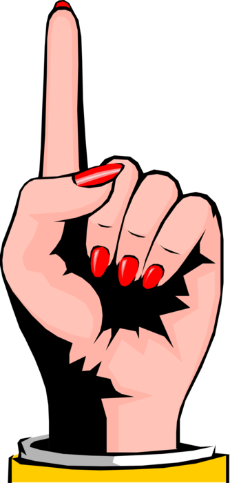 Vector Illustration of Female Hand Finger Gestures Number One
