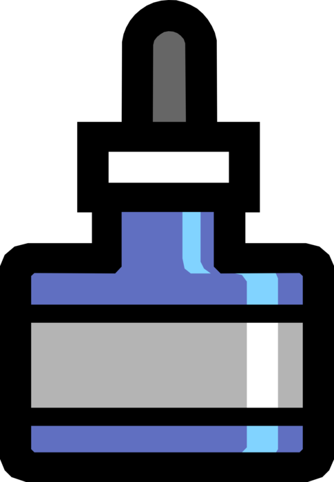 Vector Illustration of Ink Liquid Containing Pigments used to Color Surface
