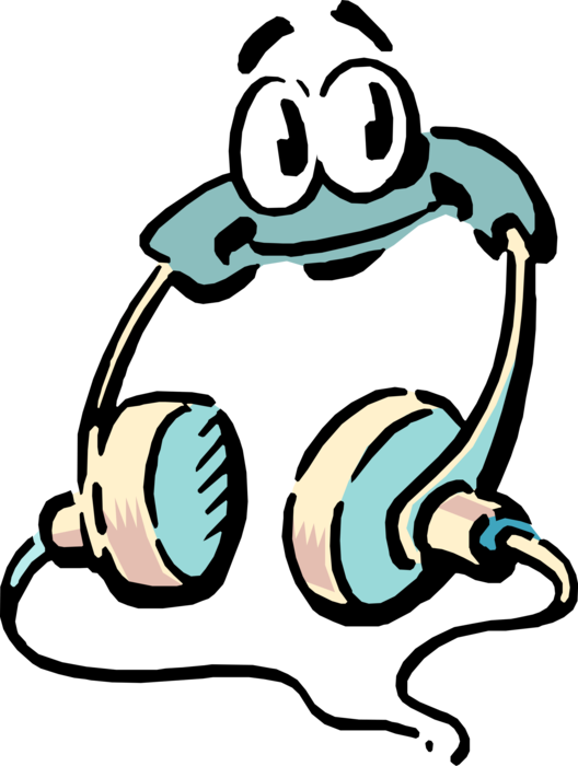 Vector Illustration of Anthropomorphic Stereo Headphones