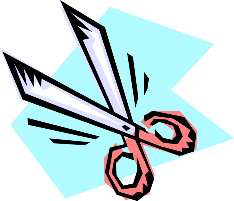 Vector Illustration of Scissors Hand-Operated Shearing Tools