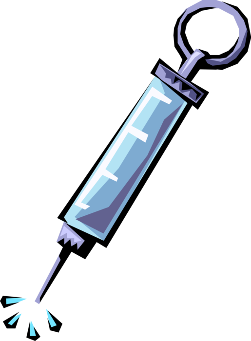 Vector Illustration of Medical Vaccination Hypodermic Syringe Needle for Inoculation Injection