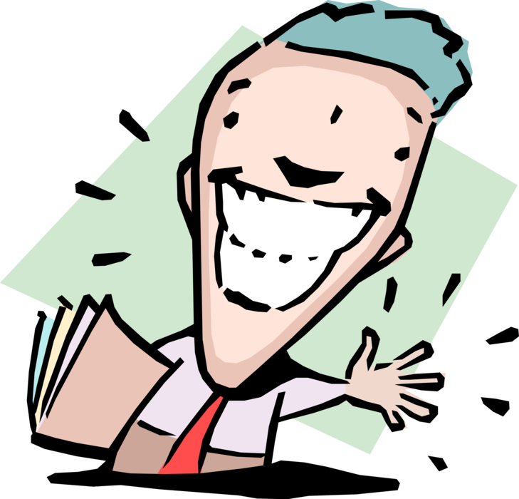 Vector Illustration of A Warm Welcome Idiom Happy Businessman 