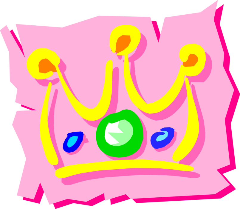 Vector Illustration of Crown Symbolic Monarch or Royalty Headgear 