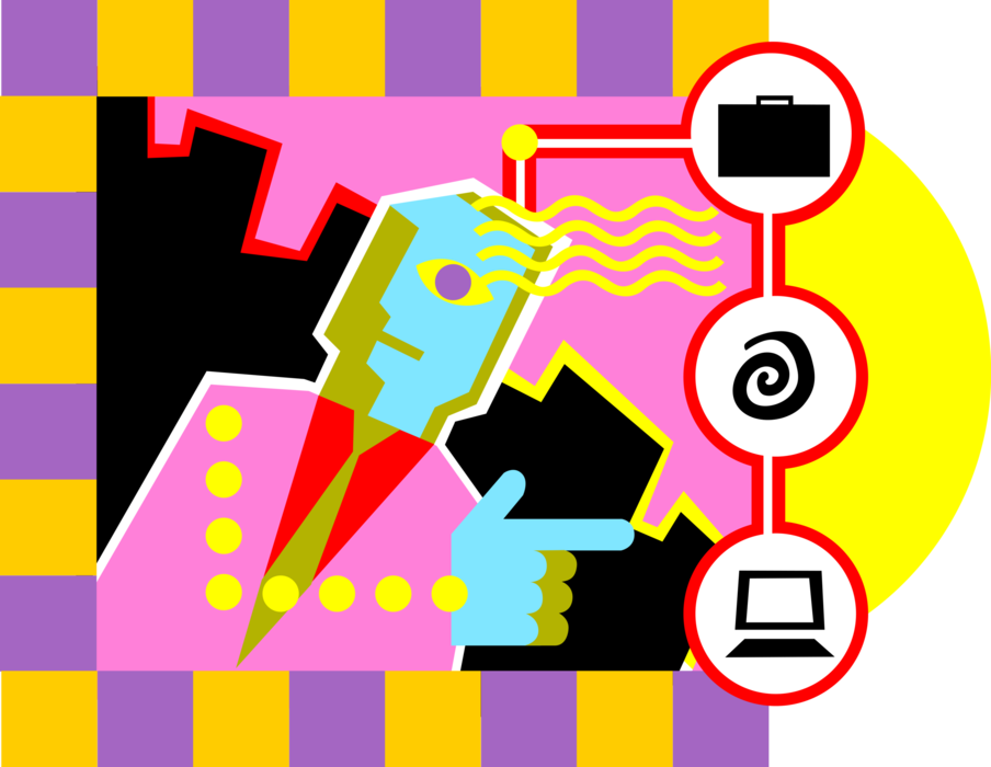 Vector Illustration of Business Computing Symbol