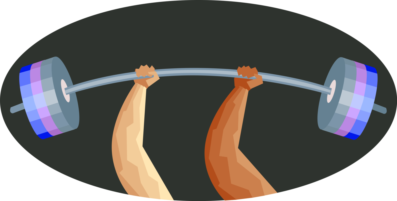 Vector Illustration of Teamwork Strength Lifts Weightlifting Barbell