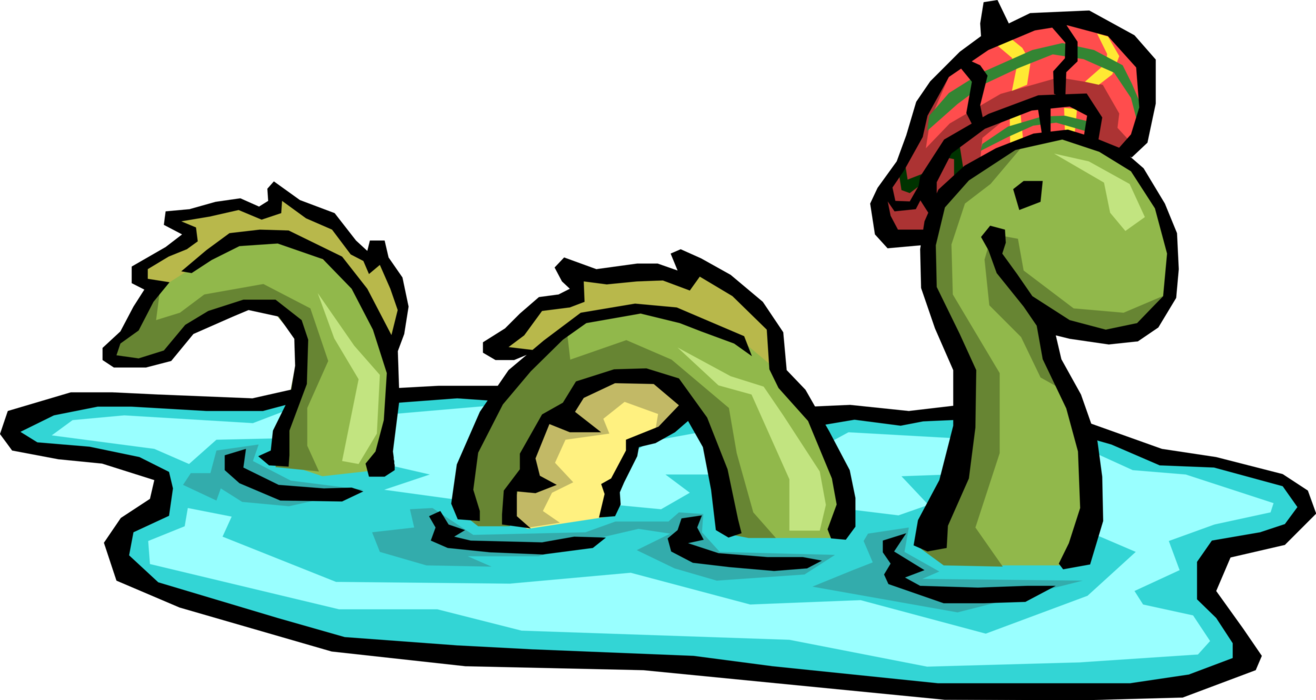 Vector Illustration of Cartoon Loch Ness Monster