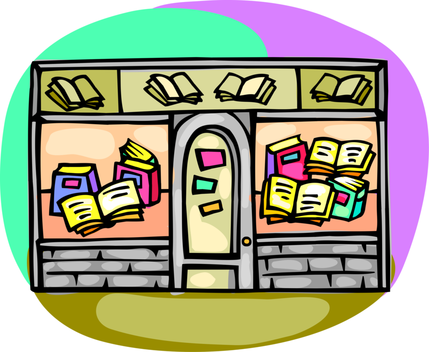 Vector Illustration of Retail used Book Storefront