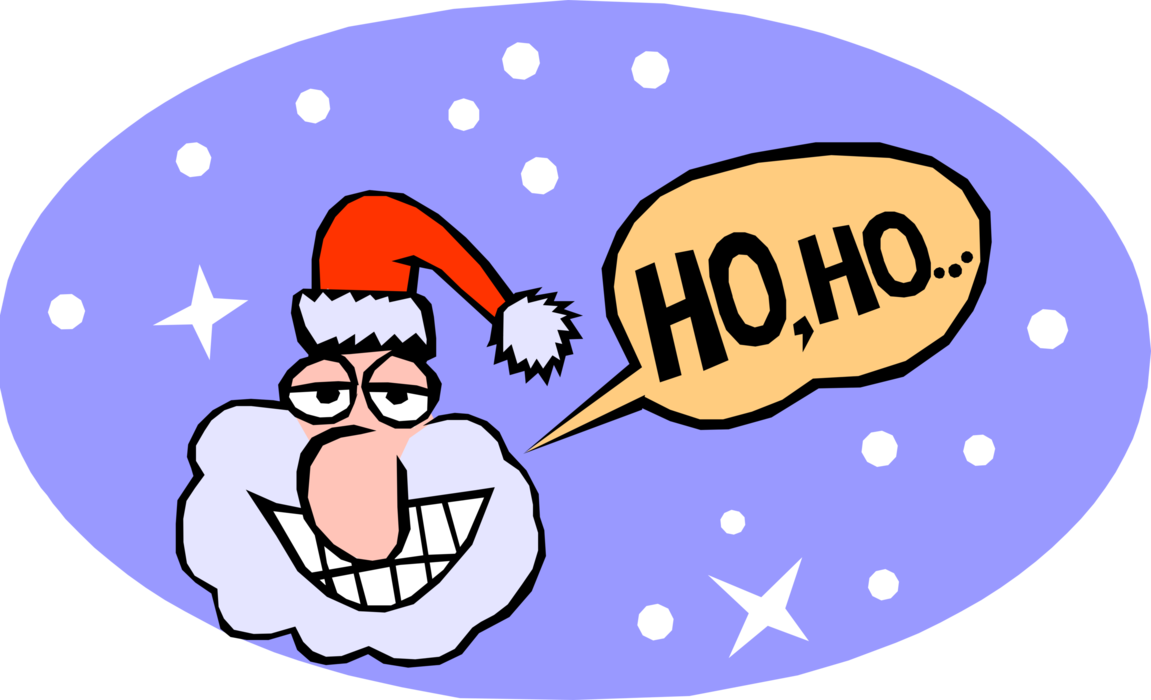 Vector Illustration of Santa Claus Says Ho, Ho Ho, Merry Christmas Everyone!
