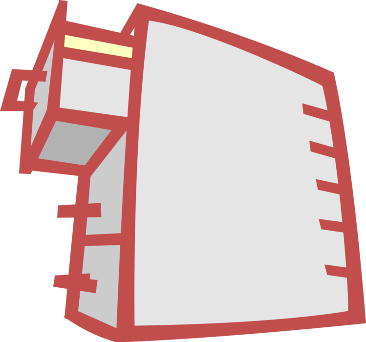 Vector Illustration of Filing Cabinet Office Furniture Stores Paper Documents in File Folders