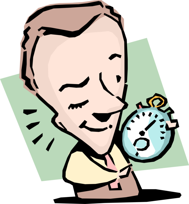 Vector Illustration of Catch Quick Wink Idiom Businessman with Stopwatch