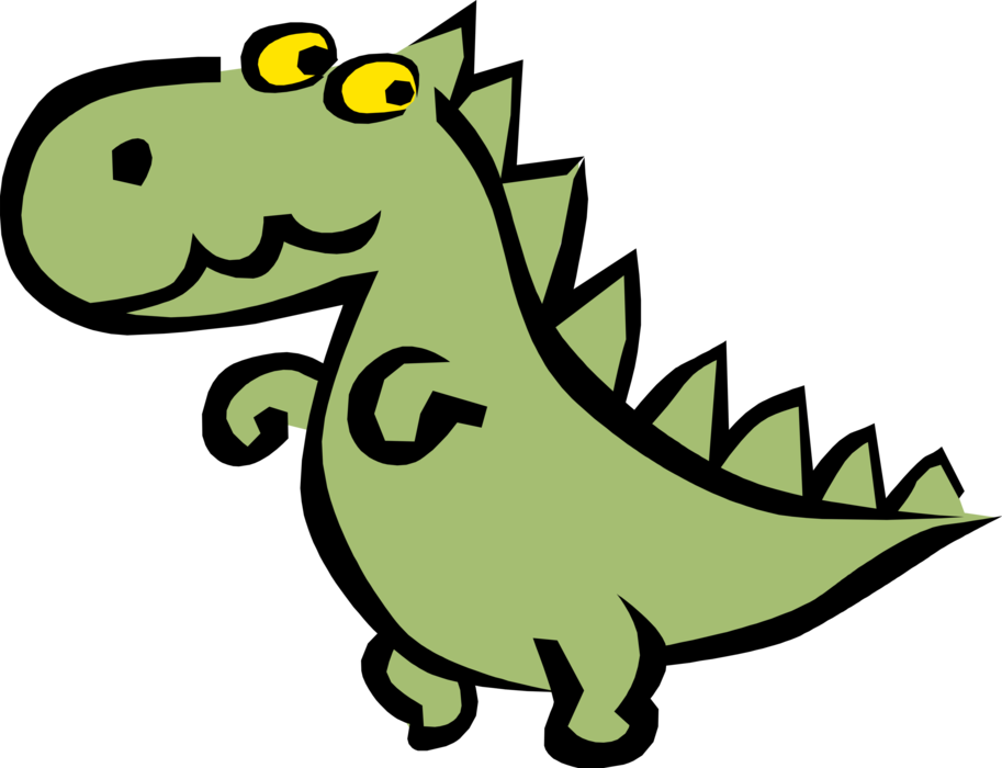 Vector Illustration of Cartoon Dinosaur
