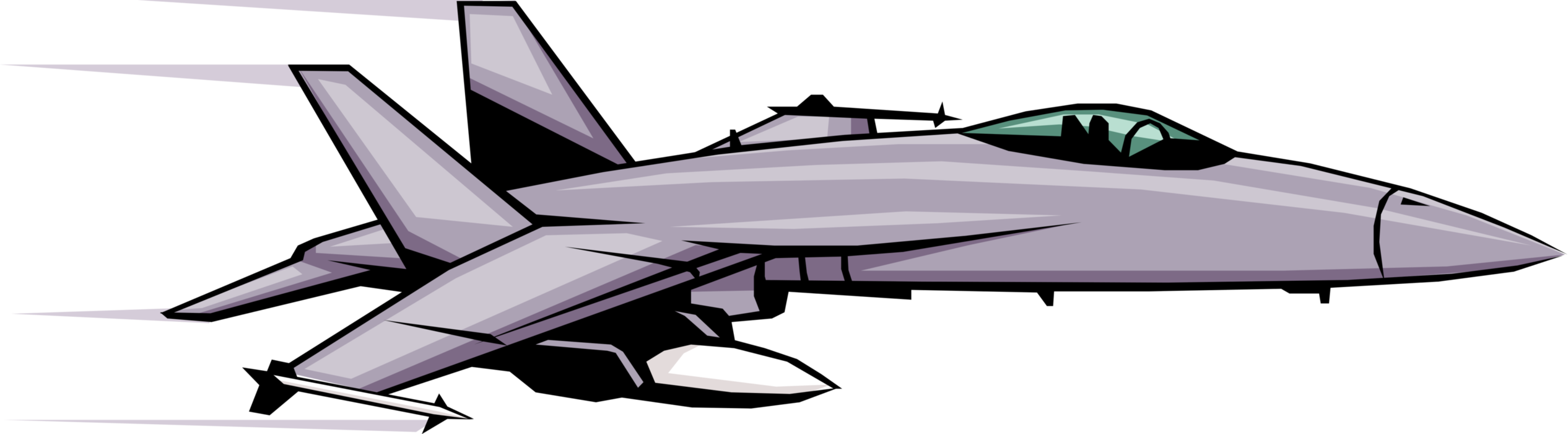 Vector Illustration of F18 Hornet US Navy and Marines Twin-Engine Supersonic Fighter and Attack Aircraft