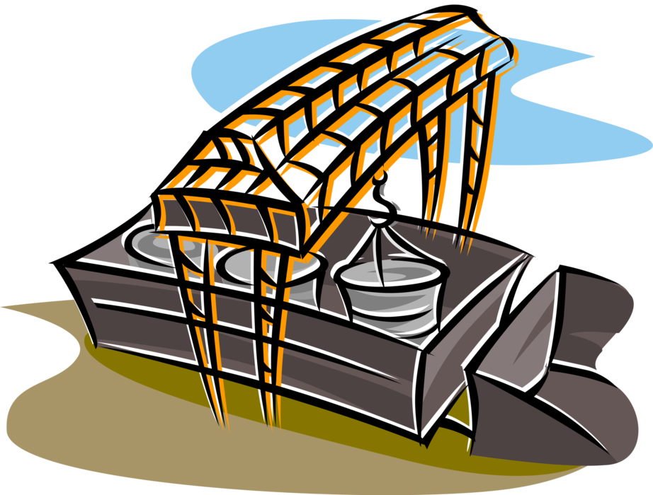 Vector Illustration of Petroleum Oil Barrels Loaded on Train Railcar for Transport and Distribution