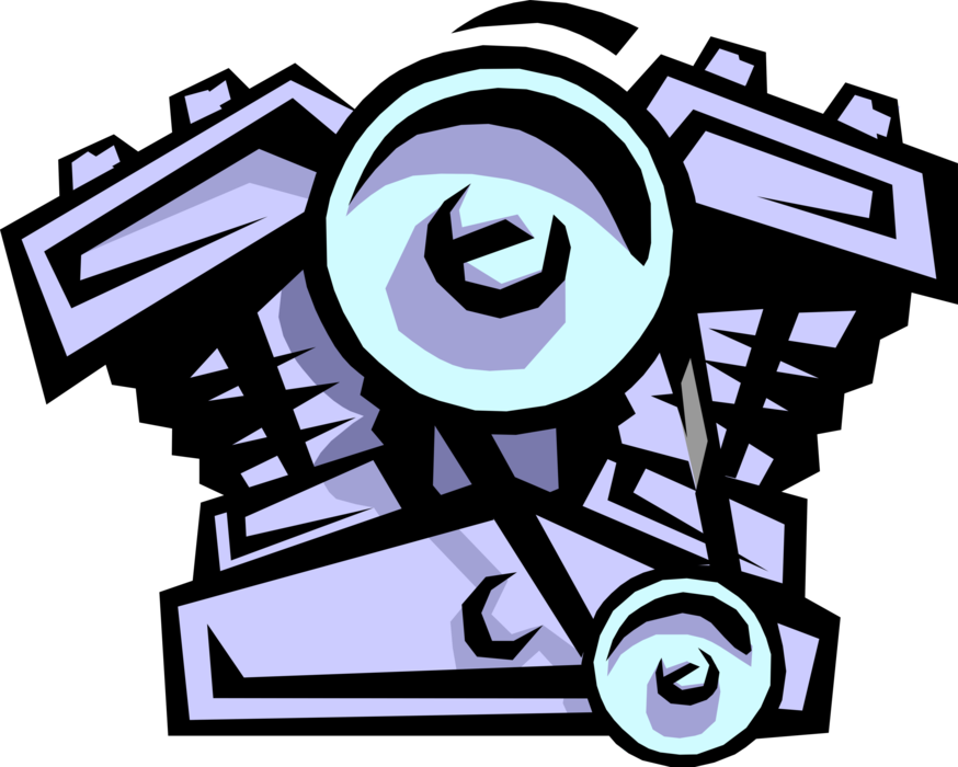 Vector Illustration of 2 Cycle Combustion Engine