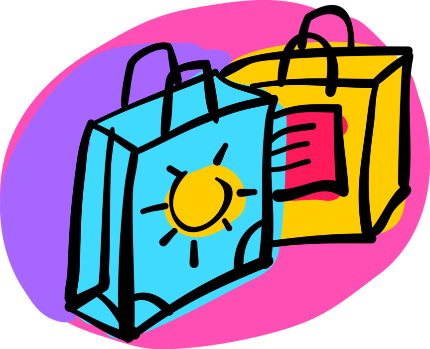 Vector Illustration of Shopping Grocery Bags