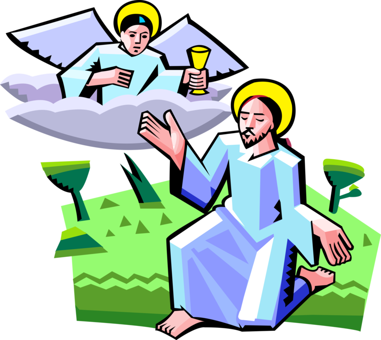 Vector Illustration of Jesus Christ with Spiritual Heavenly Angel
