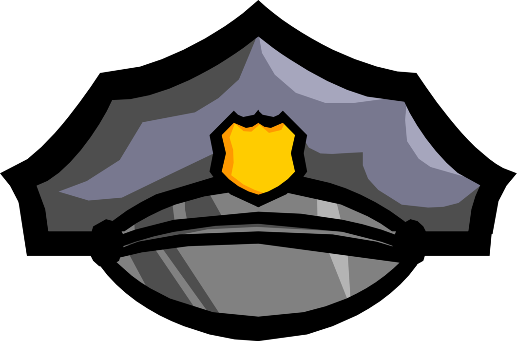 Vector Illustration of Law Enforcement Policeman's Cap or Hat