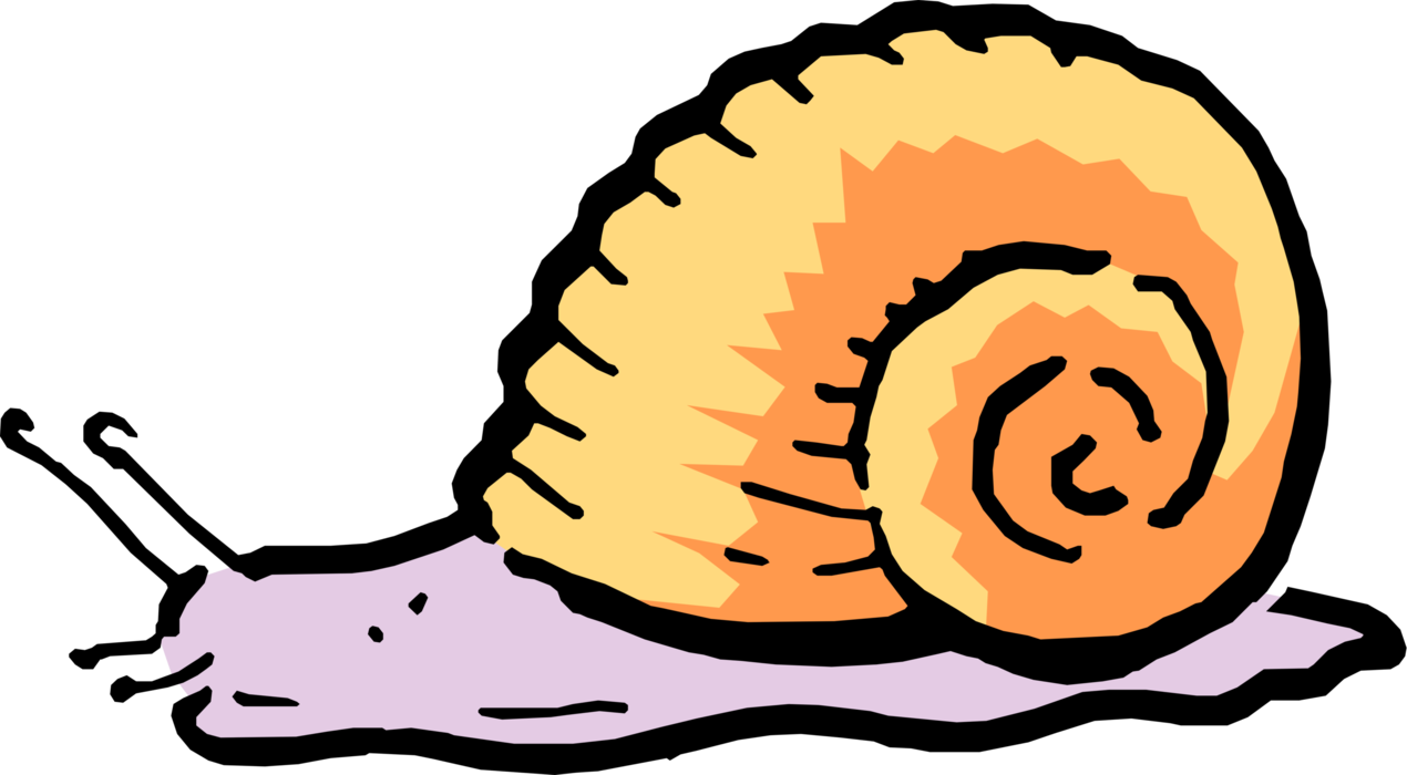 Vector Illustration of Cartoon Gastropod Mollusc or Mollusk Snail