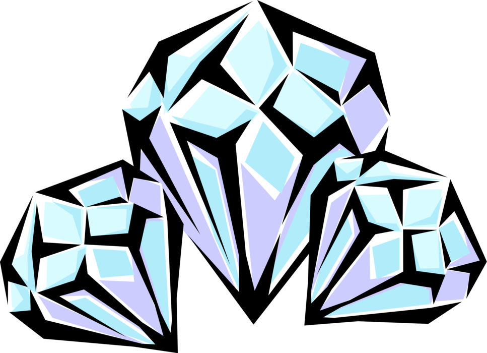 Vector Illustration of Allotrope of Carbon, Diamond Gemstone has Hardness and Thermal Conductivity