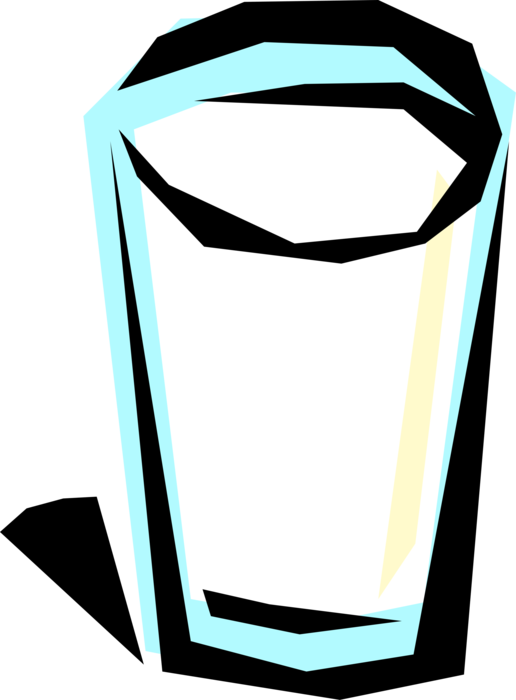 Vector Illustration of Glass of Fresh Wholesome Dairy Milk