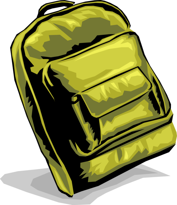 Vector Illustration of School Knapsack or Backpack Schoolbag