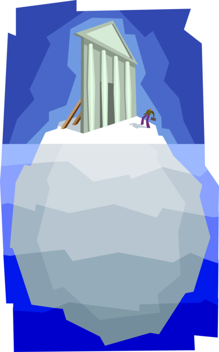 Vector Illustration of Financial Industry Tip of the Iceberg