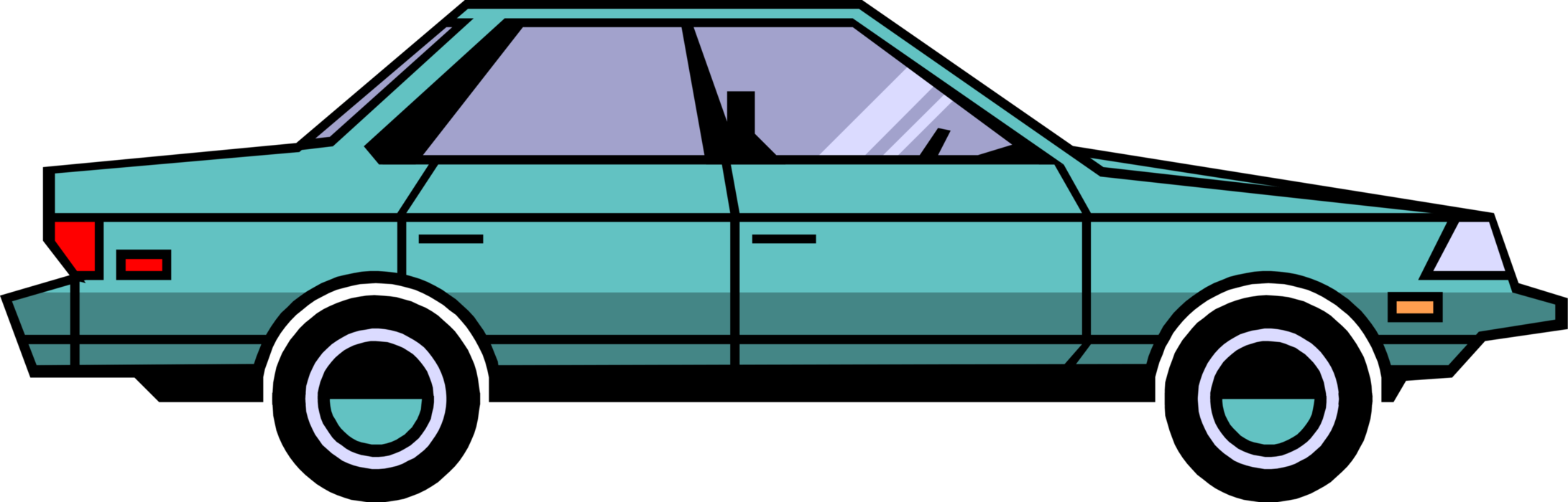 Vector Illustration of Sedan Car Automobile Motor Vehicle