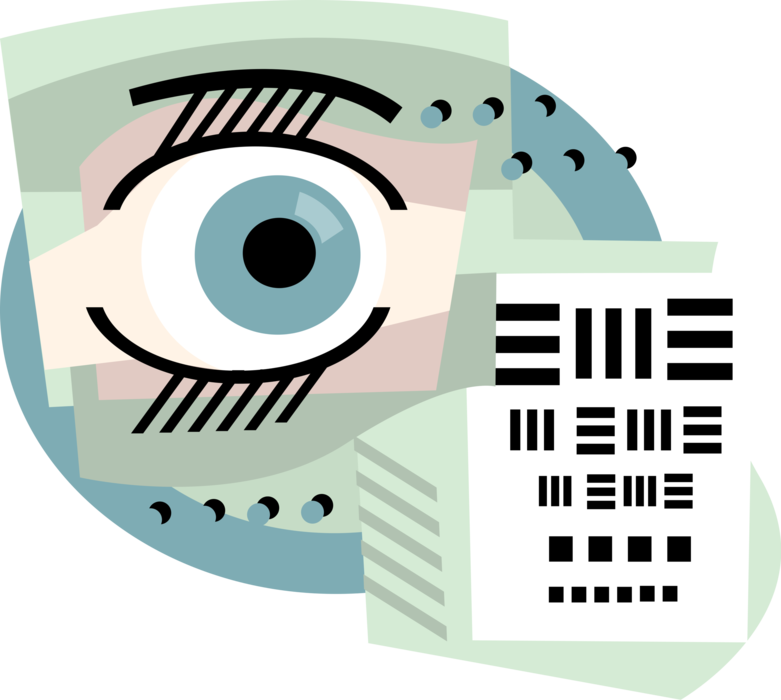 Vector Illustration of Ophthalmologist Eye Examination Chart