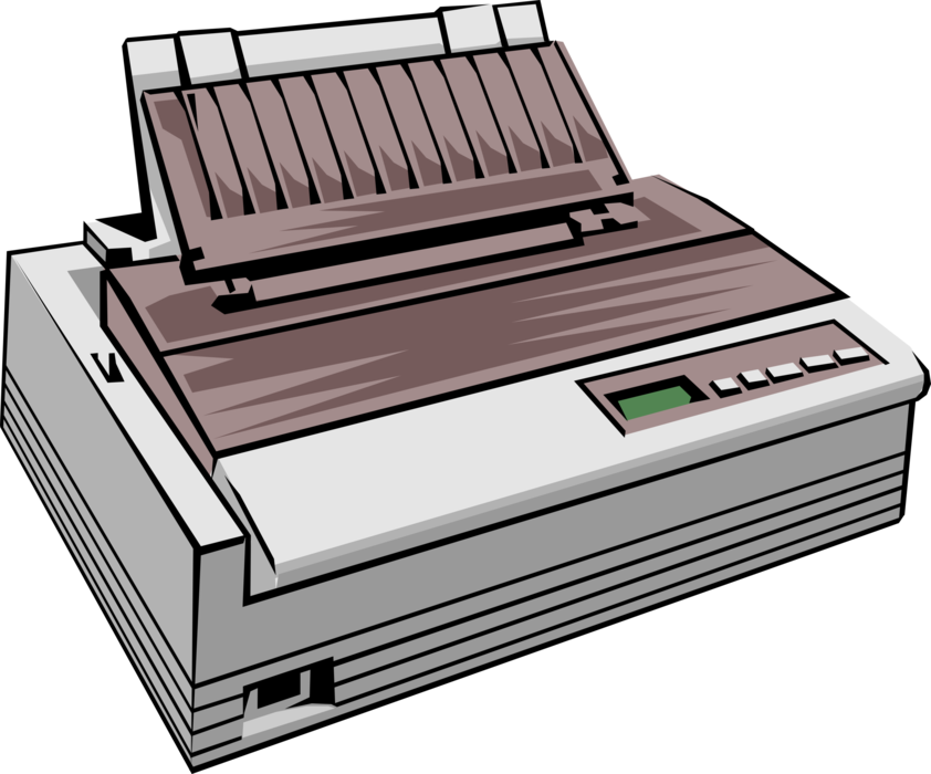 Vector Illustration of Computer Printer Peripheral Document Printing Device