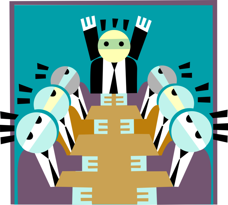 Vector Illustration of Boardroom Meeting with Board of Directors
