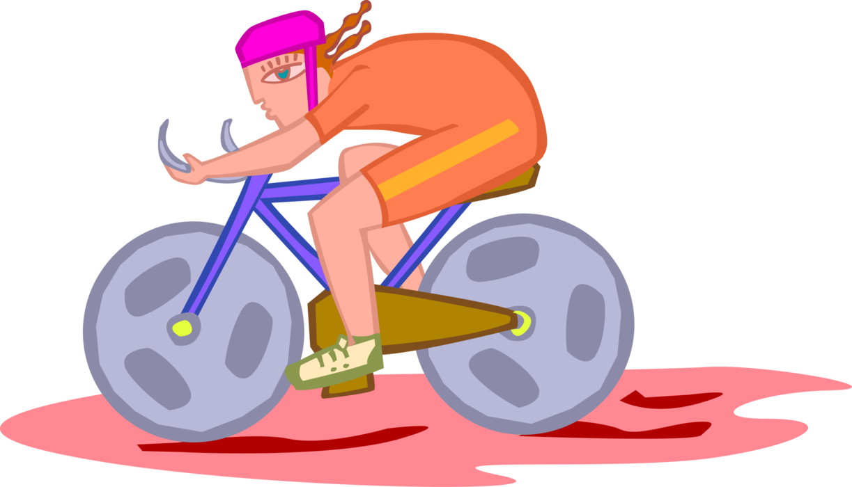 Vector Illustration of Cycling Enthusiast Racing in Bicycle Race