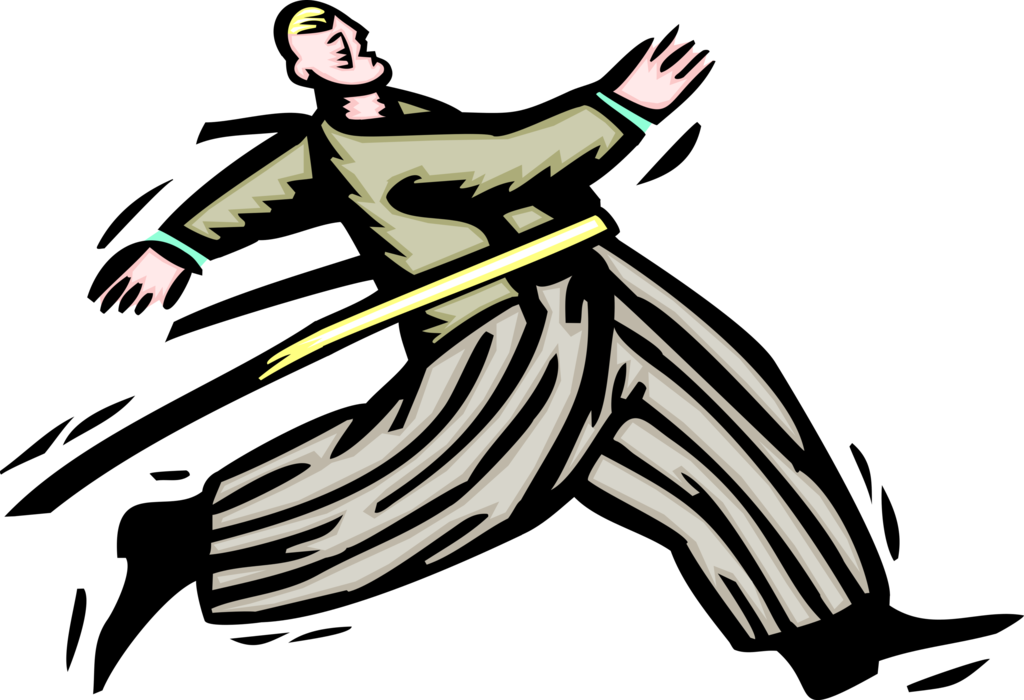 Vector Illustration of Businessman Winning the Race