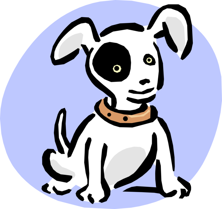 Vector Illustration of Puppy Dog with Black Eye