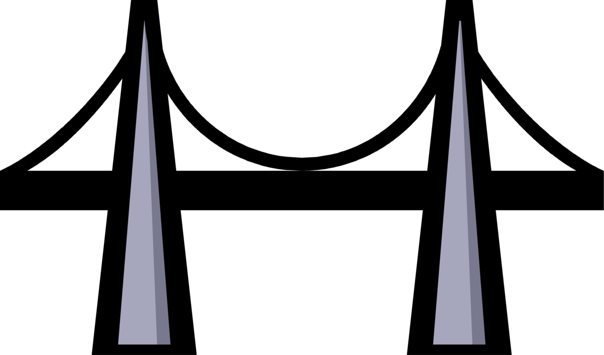 Vector Illustration of Suspension Bridge Symbol