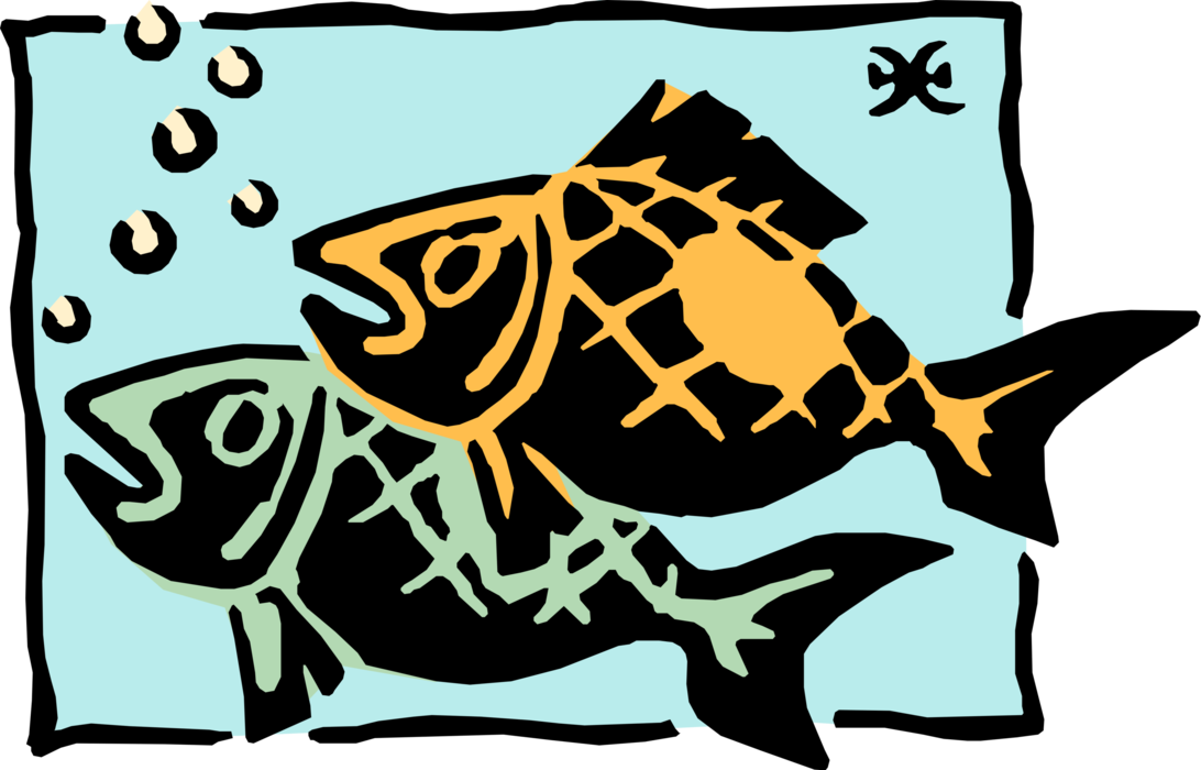 Vector Illustration of Astrological Horoscope Astrology Signs of the Zodiac - Water Sign Pisces The Fish